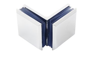 Коннектор для душевой кабины стекло-стекло 90° 45х45 мм цинк-хром полированный t735 PZn  купить в Москве