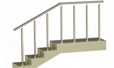 Ограждения с квадратным поручнем со стойками в каждую ступень без ригелей купить в Москве