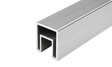 Труба 40х40 мм с пазом 24 х 24 под стекло, 6м, алюминиевый, неанод Фk856-2 AL купить в Москве