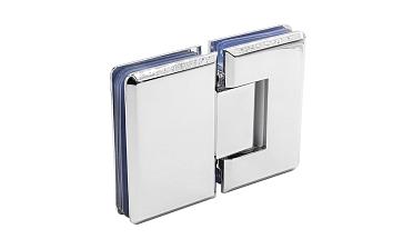 Петля для душевой кабины стекло-стекло 180° 90х55 мм латунь-хром, полированная t303 PC купить в Москве