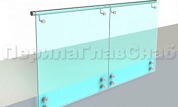 Ограждение с поручнем на выносе на точечном креплении в Москве. Готовые проекты ПерилаГлавСнаб
