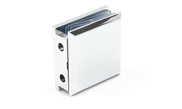 Коннектор для душевой  стена-стекло 45х45 мм, 90°, с двумя отверстиями, цинк, полированный t731 PZn купить в Москве