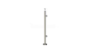Стойка круглая Ø38.1: 2 штамп. зажимных стеклодержателя, полированная, высота 950 мм (AISI 201) k726-R купить в Москве
