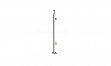 Стойка круглая Ø38.1: 2 штамп. зажимных стеклодержателя, полированная, высота 950 мм (AISI 201) k726-R купить в Москве