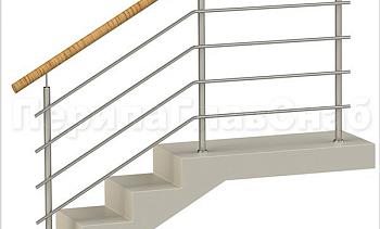 Четыре ригеля на сварке, круглый пластиковый поручень и круглые стойки в Москве. Готовые проекты ПерилаГлавСнаб