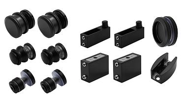  Комплект раздвижной системы для стеклянной душевой, цинк, черный t401 BZn купить в Москве