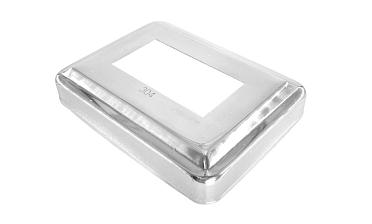 Низ стойки фигурный под трубу 30х60 мм, 105х75х0.4, высота 16 мм, полированный (AISI 304) k377 купить в Москве