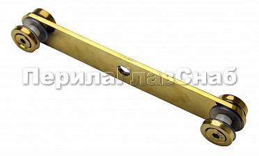 Стеклодержатель пластинчатый 3хМ8, по центрам 170х5 мм, полированный, шайбы 5 мм литые, под стекло 6-12 мм, (AISI 304), под золото Фk023-88 купить в Москве