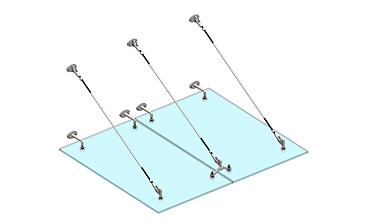 Комплект фурнитуры для козырька 1500х1800 (на вантах/тягах) k671-15-18 купить в Москве