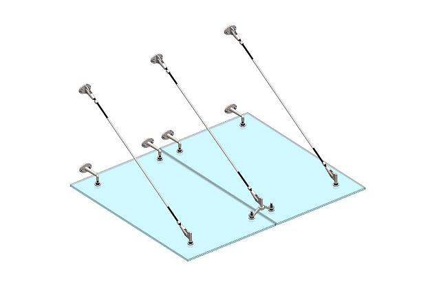 Комплект фурнитуры для козырька 1500х1800 (на вантах/тягах) k671-15-18