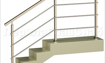 Три ригеля на держателях, квадратные поручень и стойки в Москве. Готовые проекты ПерилаГлавСнаб