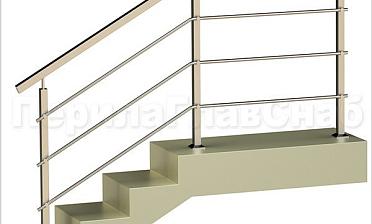 Три ригеля на держателях, квадратные поручень и стойки купить в Москве