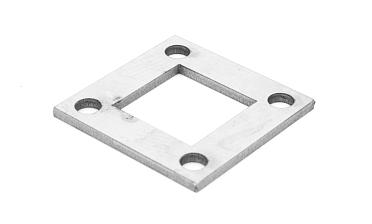 Фланец стойки 75 х75 х 5 (4,3) х AISI304, 4 отв. М10, с центральным отверстием k115-6 купить в Москве