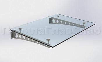 Стеклянный козырек на консоли из листа в Москве. Готовые проекты ПерилаГлавСнаб