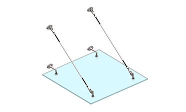 Комплект фурнитуры для козырька 1200х1200 (на вантах/тягах) k671-12-12 купить в Москве