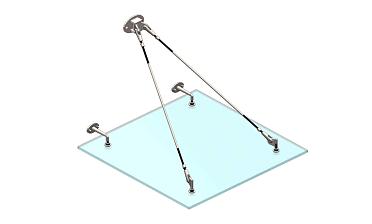 Комплект фурнитуры для козырька с двойным кронштейном стена-тяга 1200х1200 (на вантах/тягах) k671-12-12-2 купить в Москве