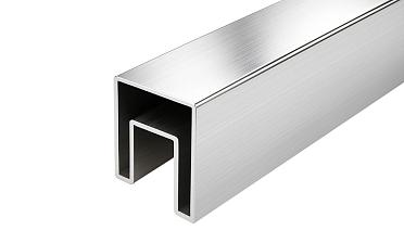 Труба 40х40 мм с пазом 24 х 24 под стекло, шлифованная, AISI201, k856-4 купить в Москве
