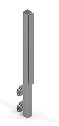 Стойка с торцевым креплением на фланцах, 60*60*1100 мм, с пластиной, для стекла 8-20 мм, шлифованная, AISI 304 k793 купить в Москве