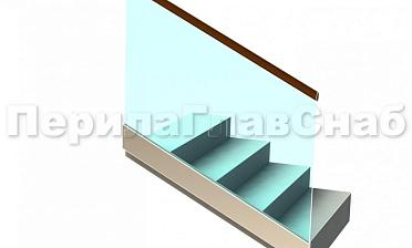 Ограждение с деревянным поручнем на профиле на лестнице купить в Москве