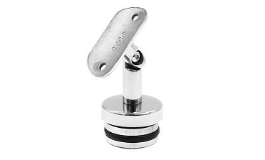 Наконечник палец с алюминиевой системой фиксации на стойке Ø42.4х1.5 мм, регулируемым ложементом под поручень Ø50.8 мм, полированный, литой, нержавеющий AISI 304 k206 купить в Москве