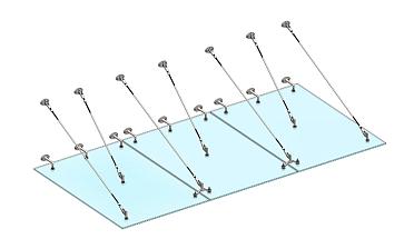 Комплект фурнитуры для козырька 1800х3700 (на вантах/тягах) k671-18-37 купить в Москве