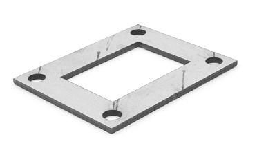 Фланец прямоугольный нержавеющий 100х80 (под трубу 40x60) Ф-0533 купить в Москве