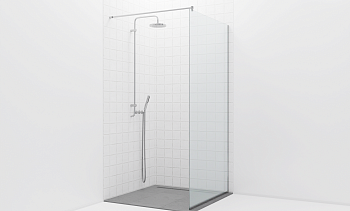 Стационарная душевая перегородка на профиле t581-1 в Москве. Готовые проекты ПерилаГлавСнаб