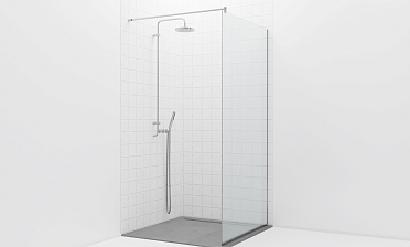 Стационарная душевая перегородка на профиле t581-1 купить в Москве