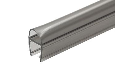 Уплотнитель для стекла 8мм, полупрозрачный черный, дверь-стекло 2,2 м t212-2 BL купить в Москве