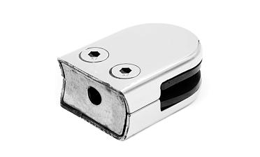 Стеклодержатель штампованный полированный под стекло 10 мм, под стойку Ø38.1 мм, (AISI 304) 40х22х53 k038-10 купить в Москве