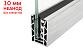 Комплект профиля зажимного для стекла 10мм и 5+5 , без отверстий, НЕАНОД. алюминий 100х60мм, т100-4-10 