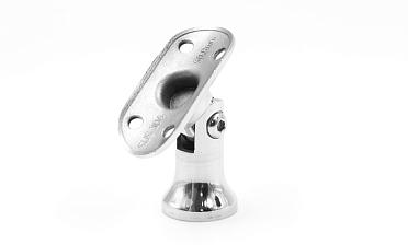 Наконечник стойки "колокольчик" на плоскость, с регулируемым ложементом под поручень Ø50.8 мм, литой, полированный, нержавеющий AISI 304, k203-3 купить в Москве