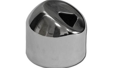 Наконечник штампованный (СПС) косой 30° на трубу Ø25 мм, для поручня Ø38.1 мм, полированный, нержавеющий, AISI 201, k072-3 купить в Москве