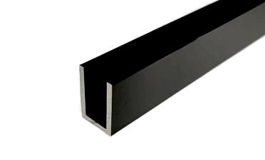 П-образный профиль 19x13, L=2200, под стекло 8 мм, алюминий анодированный в черный глянцевый t756 AND BL купить в Москве