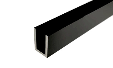 П-образный профиль 19x13, L=2200, под стекло 8 мм, алюминий анодированный в черный глянцевый t756 AND BL купить в Москве