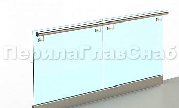 Ограждение с поручнем на выносе в зажимном профиле в Москве. Готовые проекты ПерилаГлавСнаб