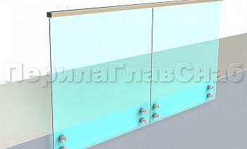 Ограждение с профильным поручнем с пазом на точечном креплении в Москве. Готовые проекты ПерилаГлавСнаб