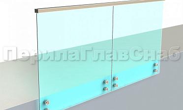 Ограждение с профильным поручнем с пазом на точечном креплении купить в Москве