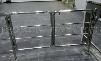 Нержавеющие двустворчатые калитки с горизонтальным заполнением в Москве. Готовые проекты ПерилаГлавСнаб