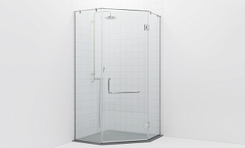 Комплект фурнитуры для трапециевидной душевой перегородки на профиле с угловой штангой t553-1 в Москве. Готовые проекты ПерилаГлавСнаб