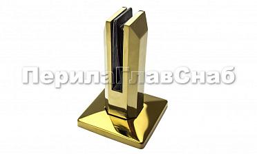 Стеклодержатель литой напольный, плоский 50х50х160 мм, полированный, под золото (AISI 304) Фk275-88 купить в Москве