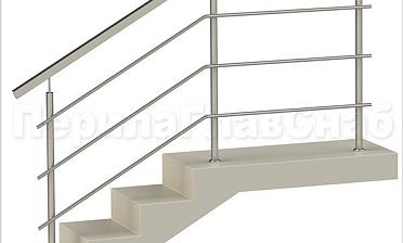 Три ригеля на сварке, квадратный поручень и круглые стойки купить в Москве