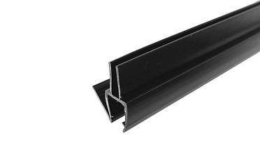 Уплотнитель для стекла 8 мм, блэк ультра - непрозрачный черный, пол-стекло 2200 мм t206-2 BL-U купить в Москве