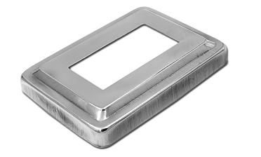 Низ стойки фигурный под трубу 31х61 мм, 105х75х0.4, высота 16 мм, полированный (AISI 304) k377 купить в Москве