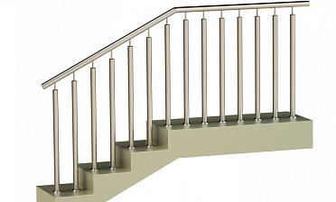 Ограждения с двумя стойками в каждую ступень без ригелей купить в Москве