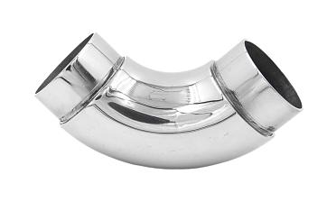 Отвод поручня под Ø42.4х1.5 мм, 90°, литой, полированный 600 Grit, с двумя установочными кольцами  (aisi 316) k383-5 купить в Москве