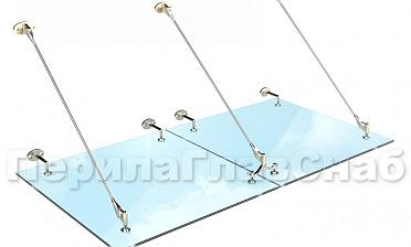 Комплект фурнитуры для козырька 1200х2400 (на вантах/тягах) k671-12-24 купить в Москве