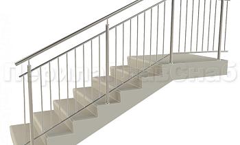 Нержавеющие ограждения с вертикальным заполнением 'частокол' - вариант №3 в Москве. Готовые проекты ПерилаГлавСнаб