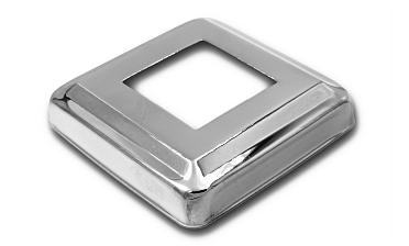 Низ стойки фигурный под трубу 40х40 мм, 82х82х0.8, высота 19 мм, полированный (AISI 304) k030 купить в Москве