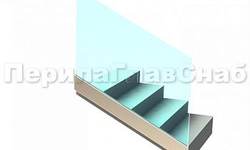 Ограждение без поручня на профиле на лестнице в Москве. Готовые проекты ПерилаГлавСнаб